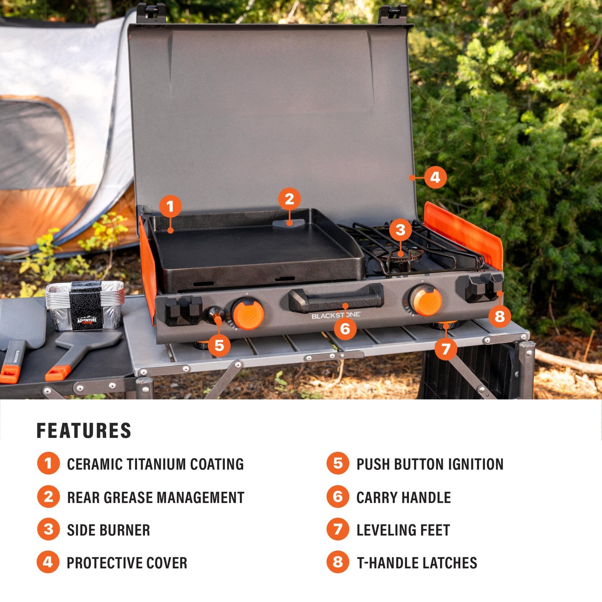 12x14" Camping Griddle with Side Burner